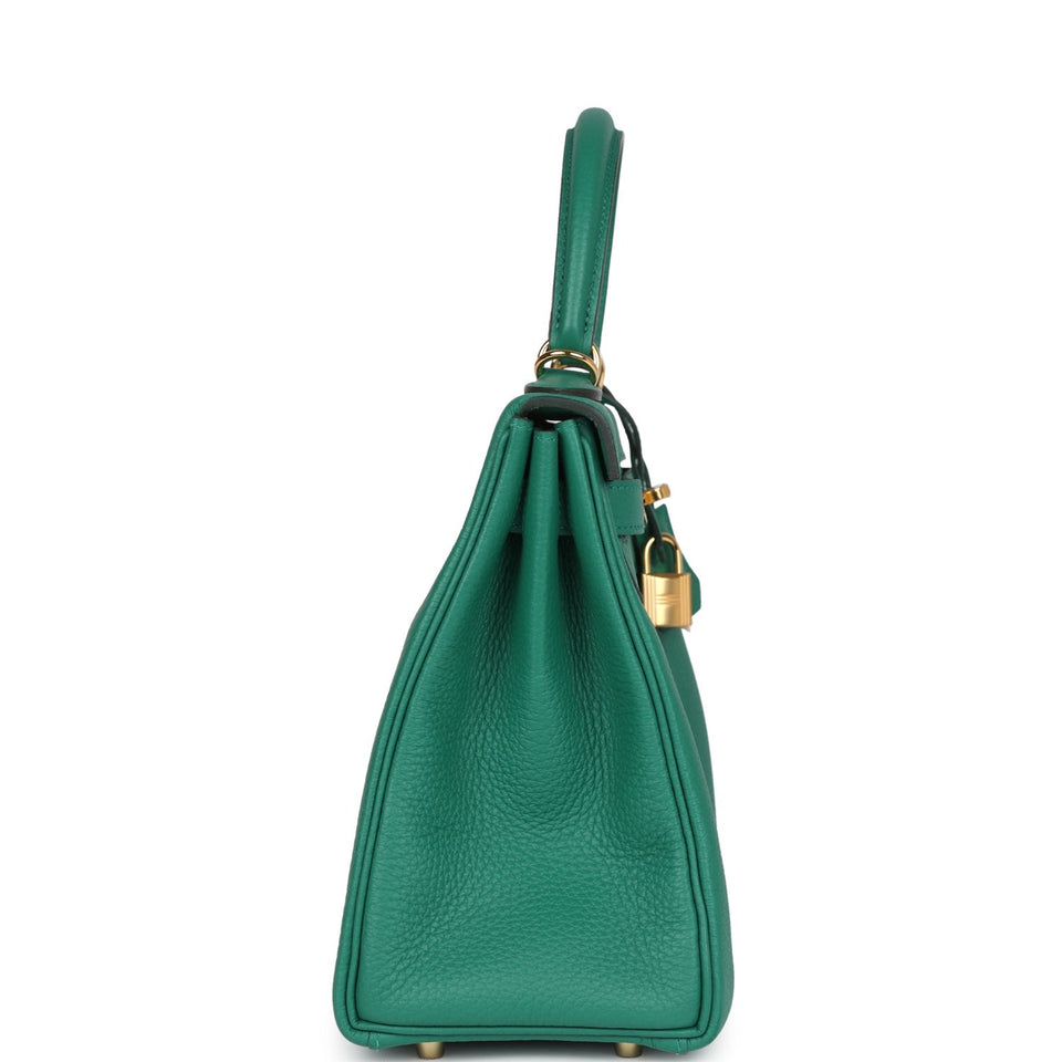 Hermes Kelly Retourne 28 Vert Vertigo Clemence Gold Hardware