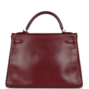 Hermes Kelly Retourne 32 Rouge H Box Palladium Hardware