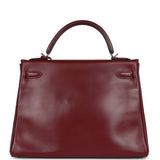 Hermes Kelly Retourne 32 Rouge H Box Palladium Hardware