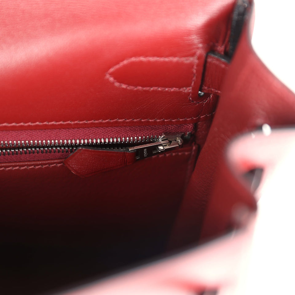 Hermes Kelly Retourne 32 Rouge H Box Palladium Hardware