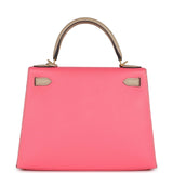 Hermes Special Order (HSS) Kelly Sellier 28 Rose Azalee and Trench Epsom Epsom Brushed Gold Hardware