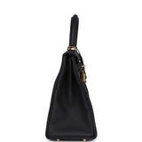 Hermes Kelly Retourne 28 Black Togo Gold Hardware
