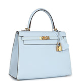 Hermes Kelly Sellier 25 Bleu Brume Epsom Gold Hardware