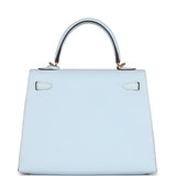 Hermes Kelly Sellier 25 Bleu Brume Epsom Gold Hardware