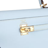 Hermes Kelly Sellier 25 Bleu Brume Epsom Gold Hardware