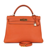 Hermes Kelly Retourne 32 Orange Togo Gold Hardware
