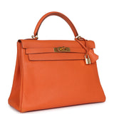 Hermes Kelly Retourne 32 Orange Togo Gold Hardware