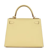 Hermes Kelly Sellier 28 Jaune Poussin Epsom Gold Hardware