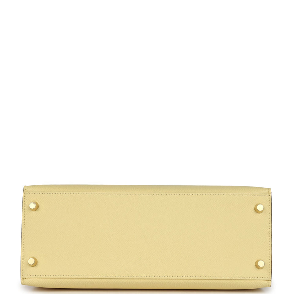 Hermes Kelly Sellier 28 Jaune Poussin Epsom Gold Hardware