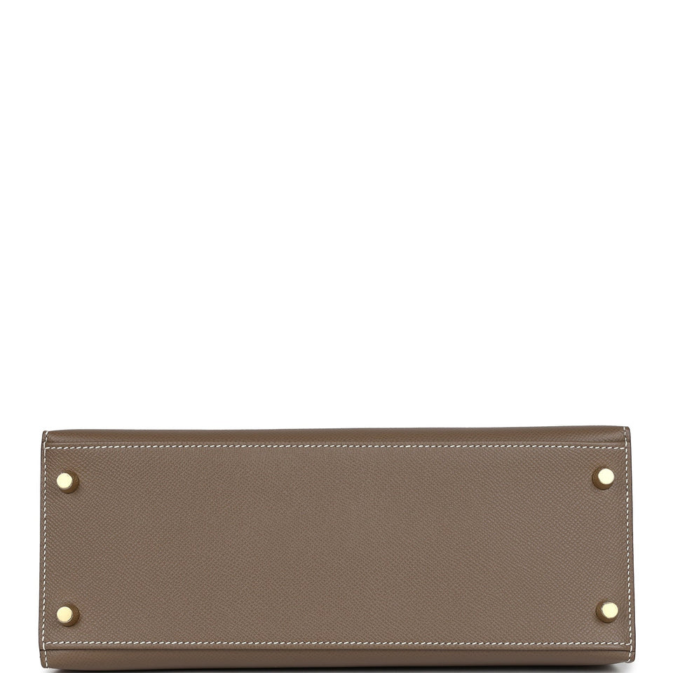 Hermes Kelly Sellier 28 Etoupe Epsom Gold Hardware