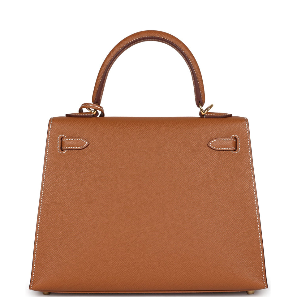 Hermes Kelly Sellier 25 Gold Epsom Gold Hardware