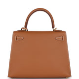 Hermes Kelly Sellier 25 Gold Epsom Gold Hardware