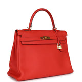 Hermes Kelly Retourne 35 Capucine Togo Gold Hardware