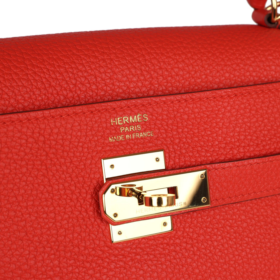 Hermes Kelly Retourne 35 Capucine Togo Gold Hardware
