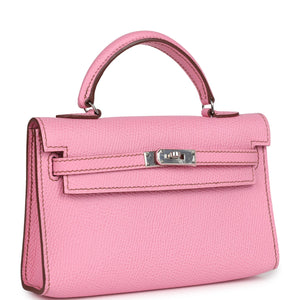 Hermes Micro Kelly 15 Bubblegum Epsom Palladium Hardware