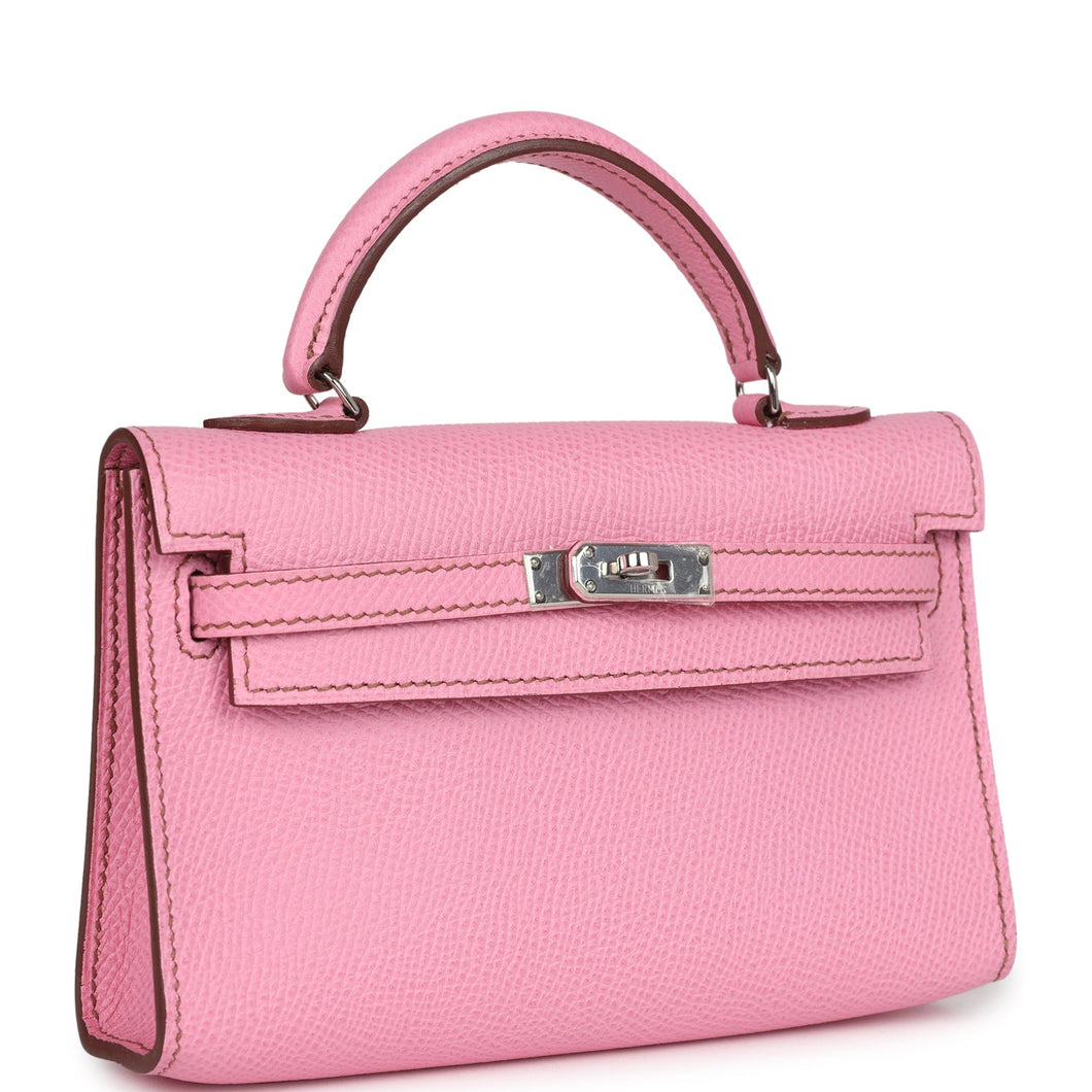Hermes Micro Kelly 15 Bubblegum Epsom Palladium Hardware