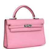 Hermes Micro Kelly 15 Bubblegum Epsom Palladium Hardware
