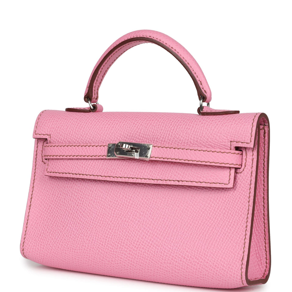 Hermes Micro Kelly 15 Bubblegum Epsom Palladium Hardware