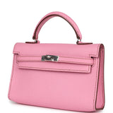 Hermes Micro Kelly 15 Bubblegum Epsom Palladium Hardware
