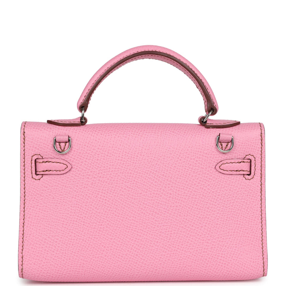 Hermes Micro Kelly 15 Bubblegum Epsom Palladium Hardware