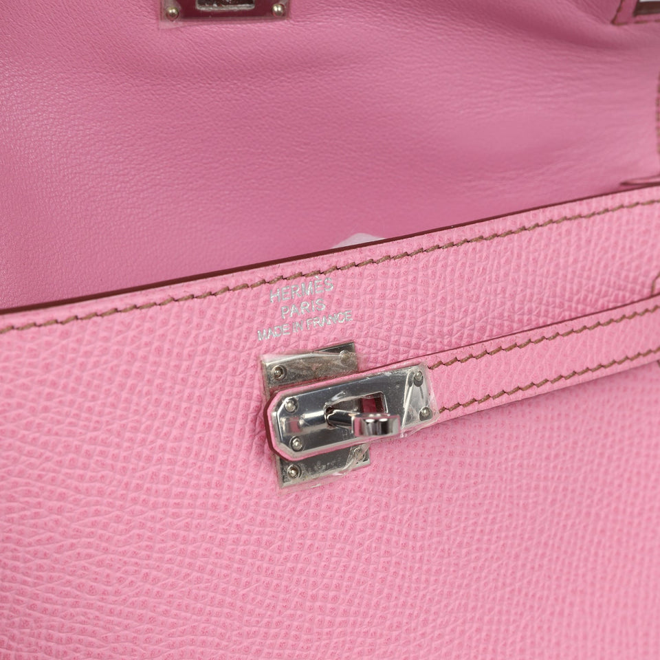 Hermes Micro Kelly 15 Bubblegum Epsom Palladium Hardware