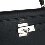 Hermes Kelly Sellier 28 Black Epsom Palladium Hardware