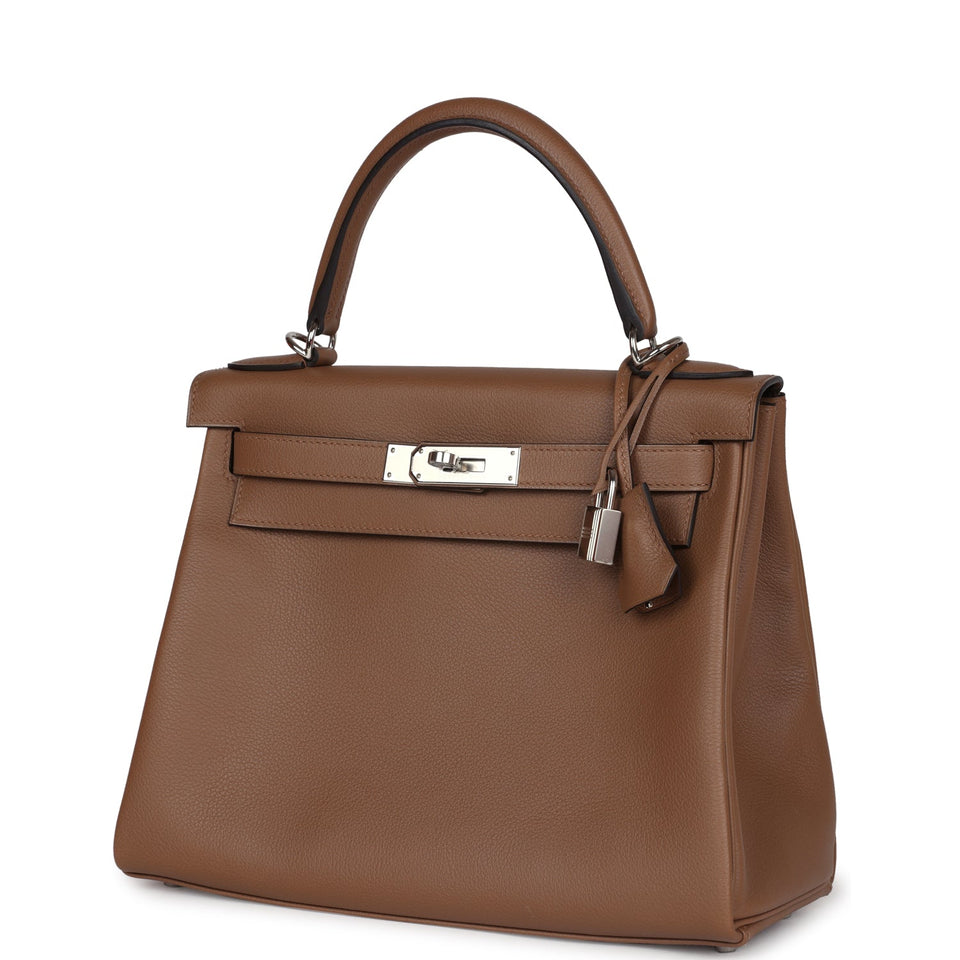 Hermes Kelly Retourne 28 Alezan Evercolor Palladium Hardware