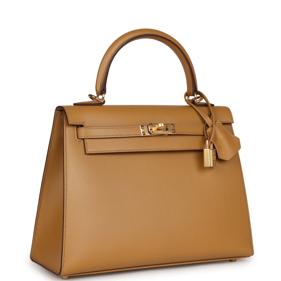 Hermes Kelly Sellier 25 Poussière Tadelakt Gold Hardware
