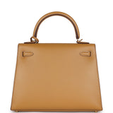 Hermes Kelly Sellier 25 Poussière Tadelakt Gold Hardware