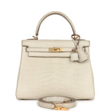 Hermes Kelly Retourne 25 Beton Matte Alligator Gold Hardware