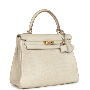 Hermes Kelly Retourne 25 Beton Matte Alligator Gold Hardware