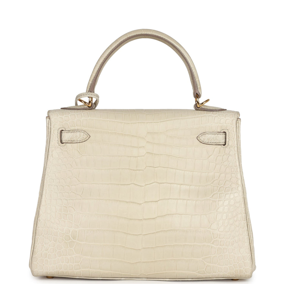 Hermes Kelly Retourne 25 Beton Matte Alligator Gold Hardware