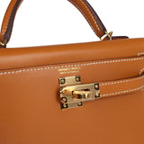 Hermes Kelly Sellier 20 Naturel Sable Butler Gold Hardware