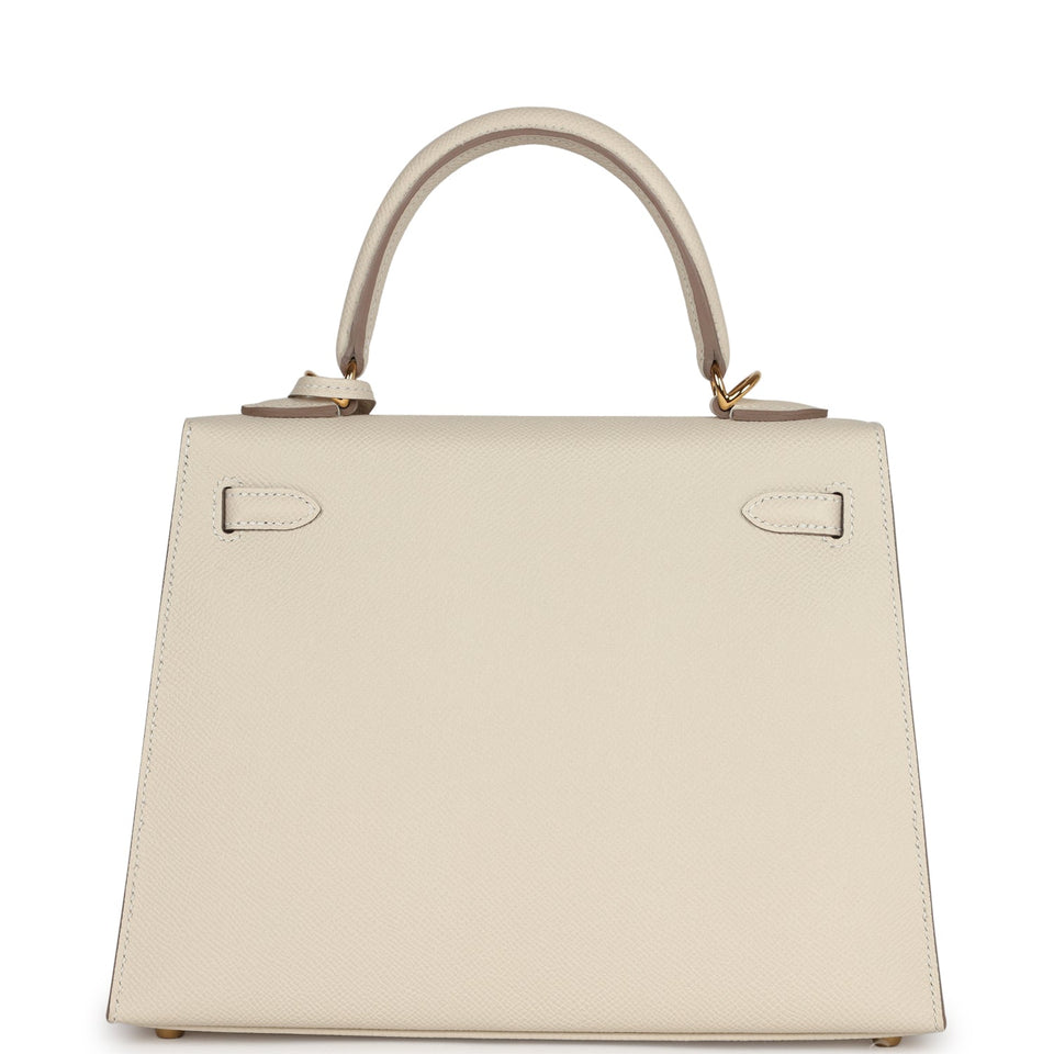 Hermes Kelly Sellier 25 Craie Epsom Gold Hardware