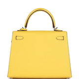 Hermes Kelly Sellier 25 Jaune De Naples Epsom Palladium Hardware