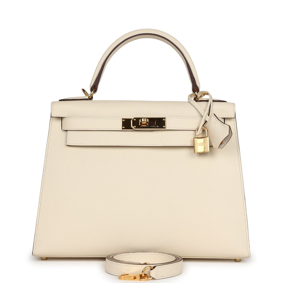 New Hermes Kelly Sellier 28 Nata Epsom Gold Hardware