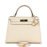 New Hermes Kelly Sellier 28 Nata Epsom Gold Hardware