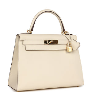 New Hermes Kelly Sellier 28 Nata Epsom Gold Hardware