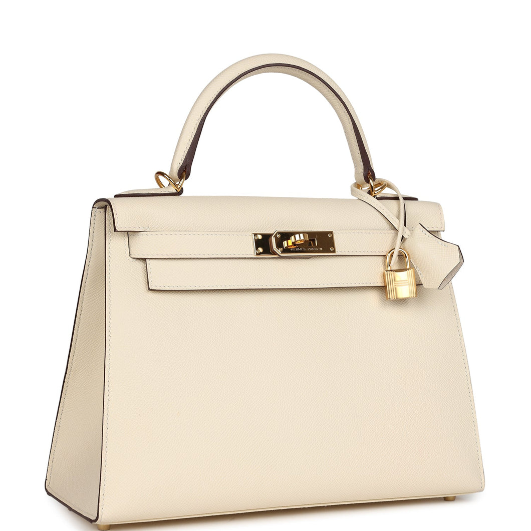 New Hermes Kelly Sellier 28 Nata Epsom Gold Hardware