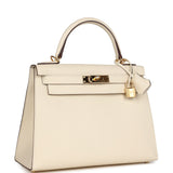 New Hermes Kelly Sellier 28 Nata Epsom Gold Hardware