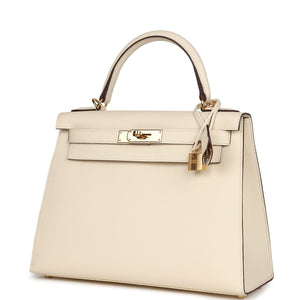 New Hermes Kelly Sellier 28 Nata Epsom Gold Hardware