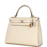 New Hermes Kelly Sellier 28 Nata Epsom Gold Hardware