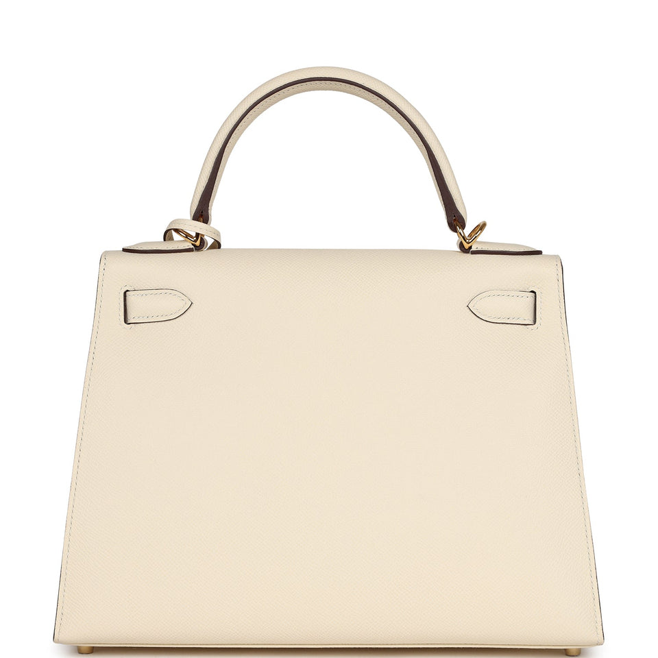 New Hermes Kelly Sellier 28 Nata Epsom Gold Hardware