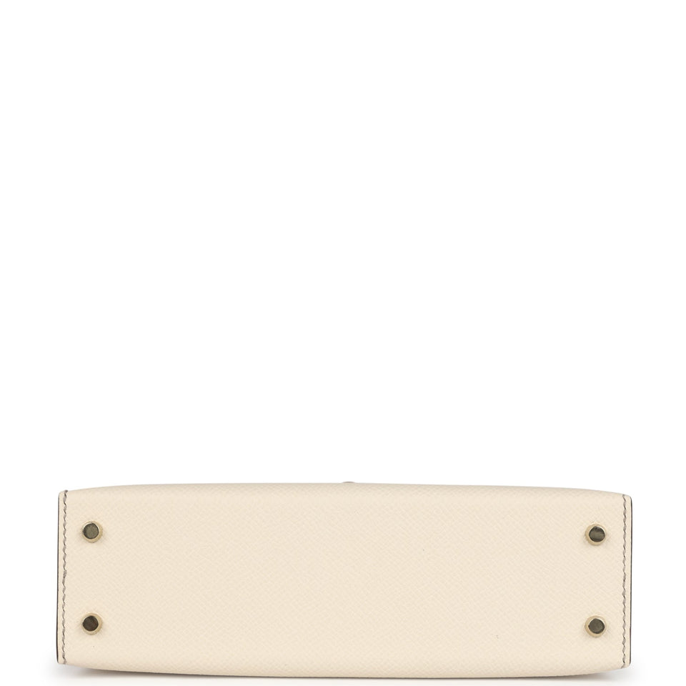 Hermes Special Order (HSS) Kelly Sellier 20 Craie and Gris Asphalte Epsom Permabrass Hardware