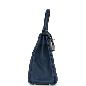 Hermes Kelly Retourne 25 Bleu De Prusse Togo Palladium Hardware