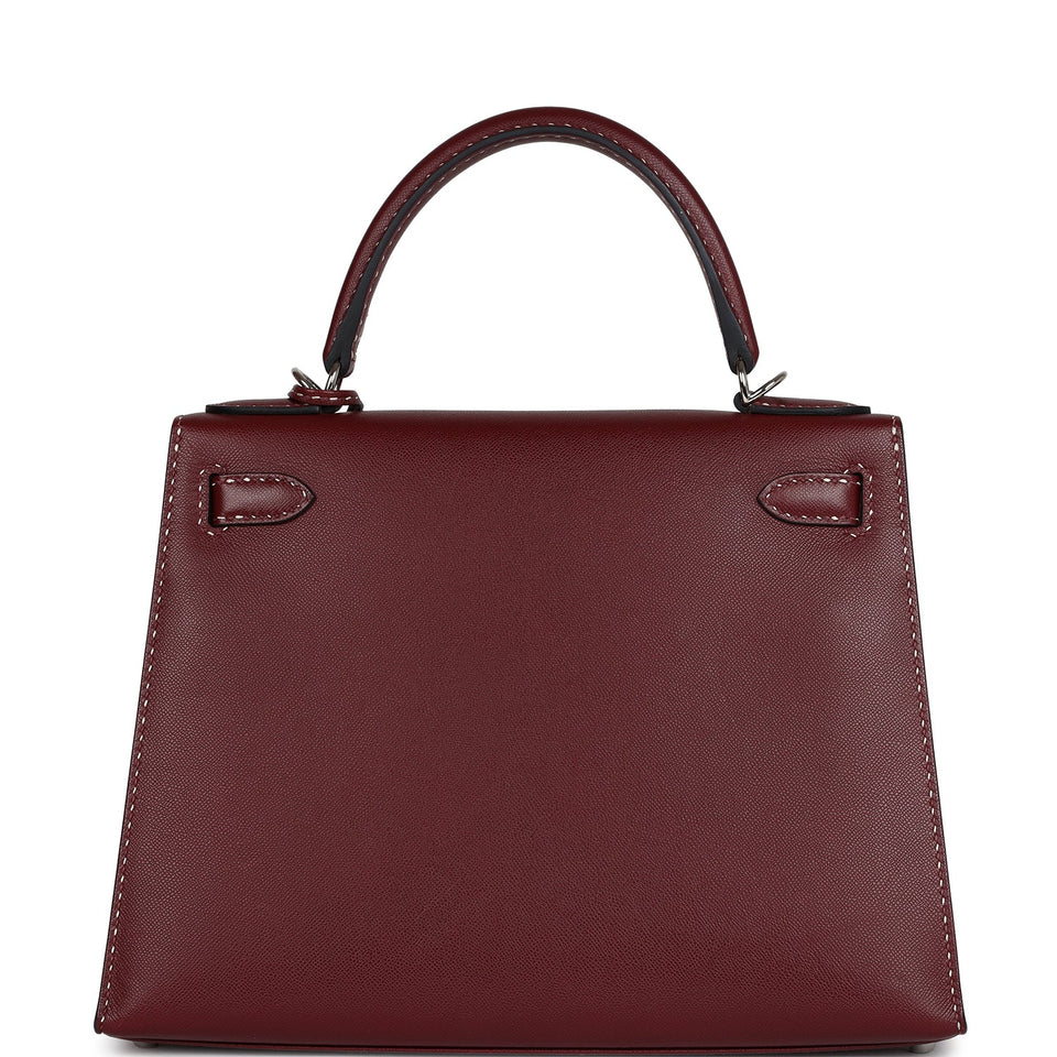 Hermes "Miss You" Kelly Sellier 28 Rouge H Monsieur Palladium Hardware