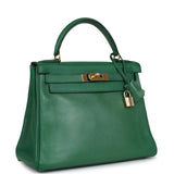 Hermes Kelly Retourne 28 Vert Benghal Courchevel Gold Hardware