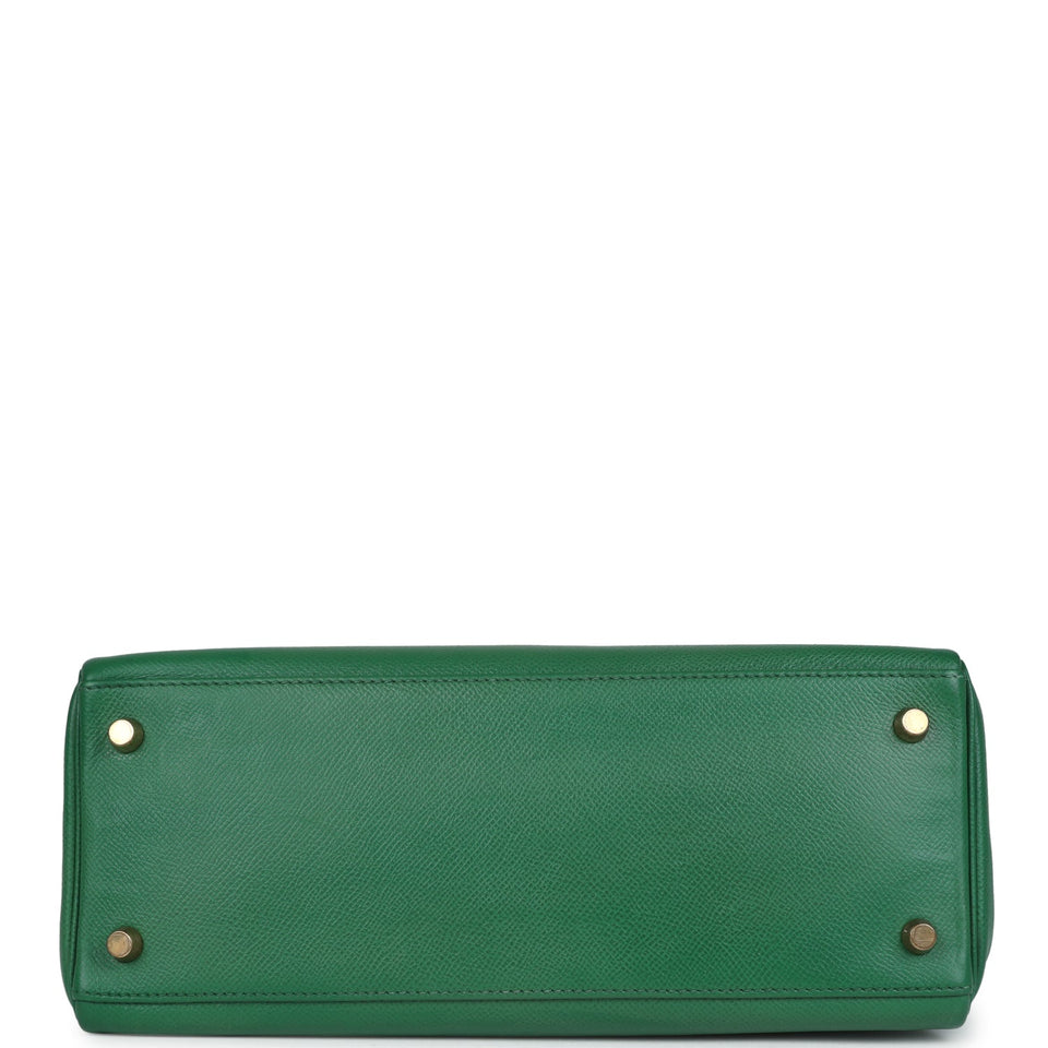 Hermes Kelly Retourne 28 Vert Benghal Courchevel Gold Hardware