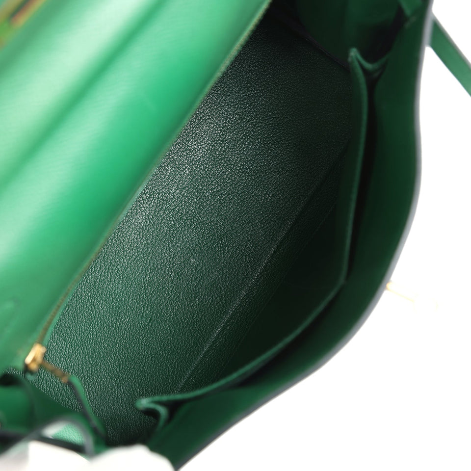 Hermes Kelly Retourne 28 Vert Benghal Courchevel Gold Hardware