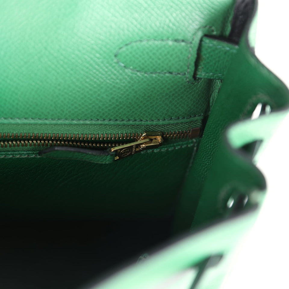 Hermes Kelly Retourne 28 Vert Benghal Courchevel Gold Hardware
